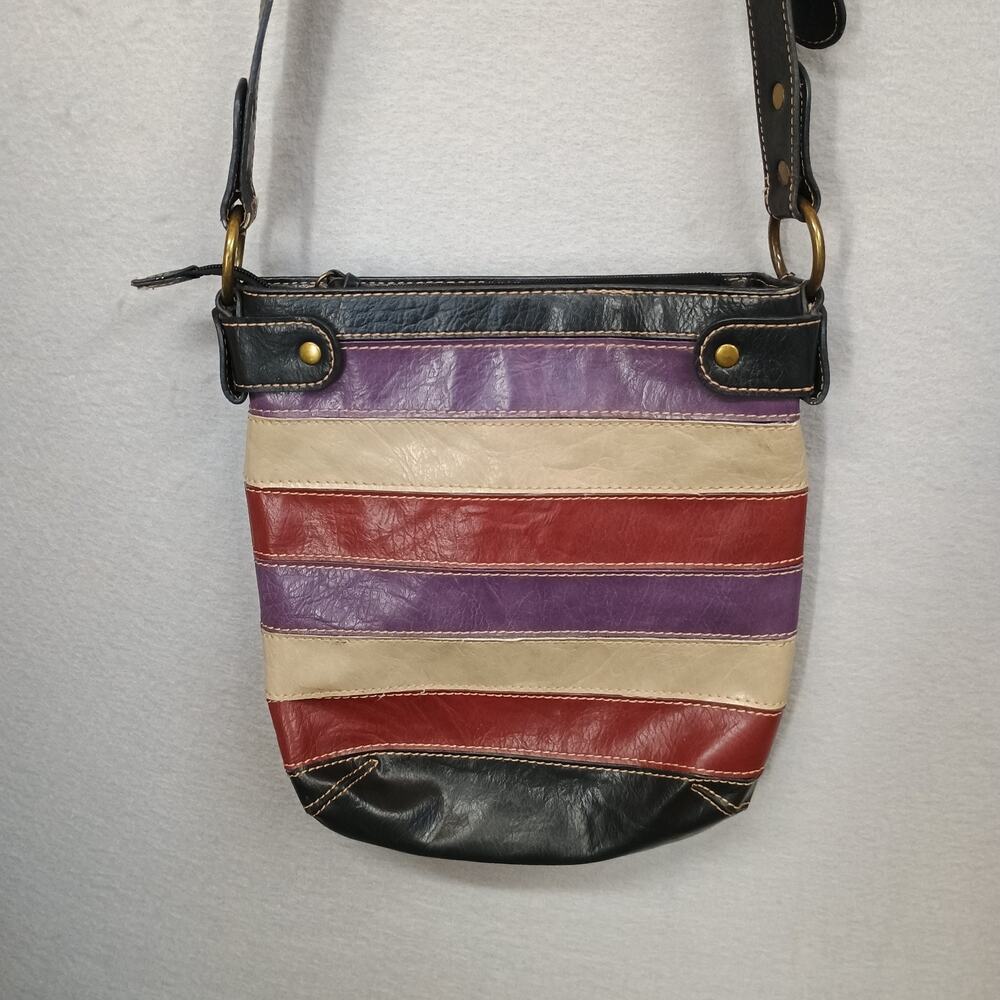 Vintage Axcess Liz Tote crossbody Bag Boho Multicolored PU Leather
